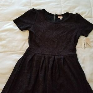 NWT, LuLaRoe, Amelia Dress, Black Elegant, A-Line
